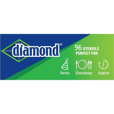 Diamond All Occasion Clear Disposable Forks Spoons and Knives - 96ct