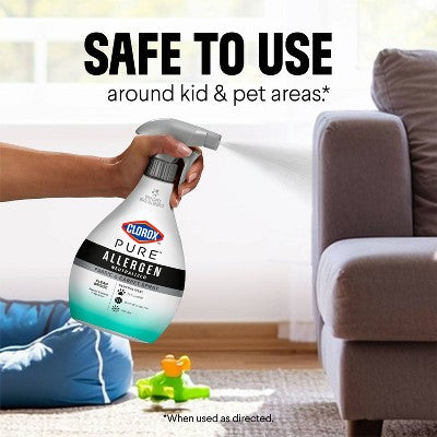 Clorox PURE Allergen Neutralizer Fabric & Carpet Spray Air Fresheners Clean Breeze - 26oz: Non-Toxic, Liquid Spray