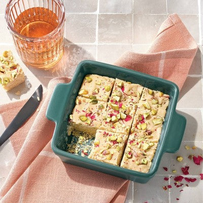 20.8oz Square Stoneware Baking Dish Green - Figmint: Oven, Microwave, Dishwasher & Freezer Safe, Ergonomic Handle