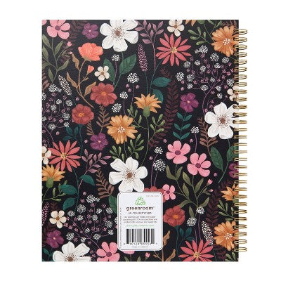 greenroom Planner 2026 Weekly/Monthly 8.5"x10.75" Large Hardcover Midnight Wildflower