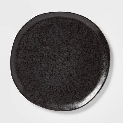 8" Earthenware Houlton Salad Plate Black - Threshold: Traditional Round Microwave & Dishwasher Safe