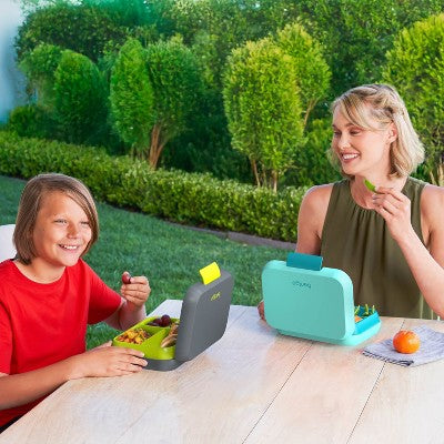 Bentgo Pop Leak Proof Bentgo - Style Lunch Box with Removable Divider - Charcoal/Lime: Solid Pattern, Leakproof, ABS Material