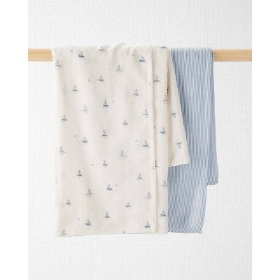 Little Planet by carter's 2pk Swaddle Blanket - Blue