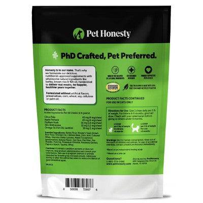 Pet Honesty Hairball Supplement for Cat Chicken Flavor - Support Digestive Health, Sugar-Free Soft Chews, 3.7oz