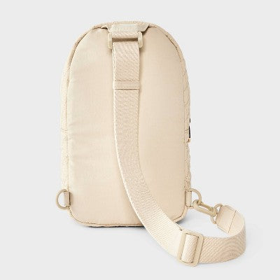 Quilted Sling Crossbody Bag - Universal Thread Beige