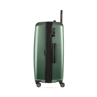 SWISSGEAR Energie Hardside Large Checked Spinner Suitcase - Green: Expandable