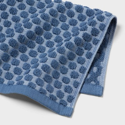 6pc Performance Plus Textured Dot Bath Towel Set Blue - Threshold