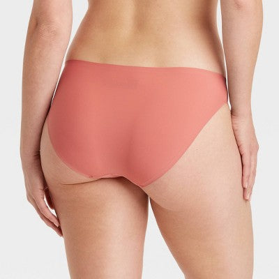 Women's 6pk Bonded Microfiber Bikini Underwear - Auden Assorted Color XL: Solid Knit Mid Rise Panties