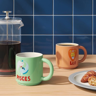 15 fl oz Zodiac Pisces Mug Green - Room Essentials