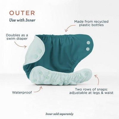Esembly Cloth Diaper Outer Reusable Diaper Cover & Swim Diaper - Mist - Size 2