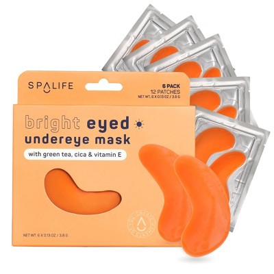 SpaLife Brightening Undereye Mask - Bright Eyed - 6ct: Paraben-Free, Sulfate-Free, Contains Green Tea, Alcohol-Free
