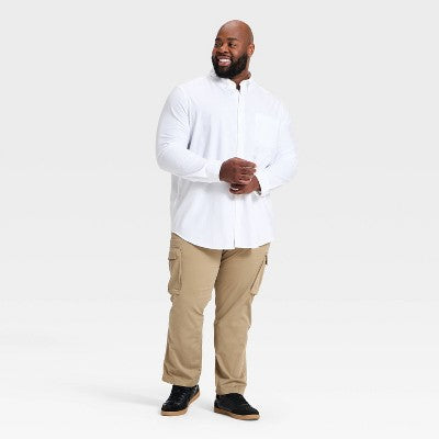 Men's Tall Long Sleeve Oxford Button-Down Shirt - White XXLT