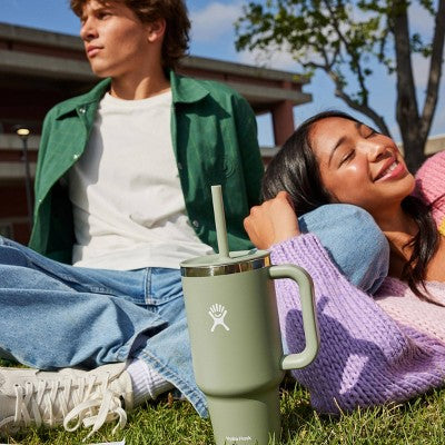 Hydro Flask 32oz All Around Travel Straw Tumbler - Agave: Double-Wall, BPA-Free, Spillproof