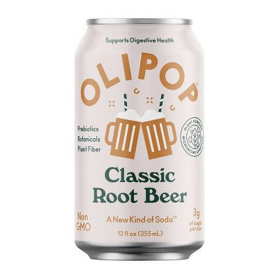 OLIPOP Classic Root Beer Prebiotic Soda - 4ct/12 fl oz Cans
