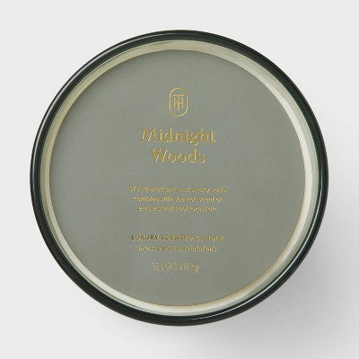 Glass Midnight Woods Jar Candle Green 35.8oz - Threshold