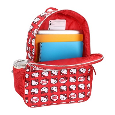 Hello Kitty Sanrio Quilted 16" Backpack 5pc Set - Red