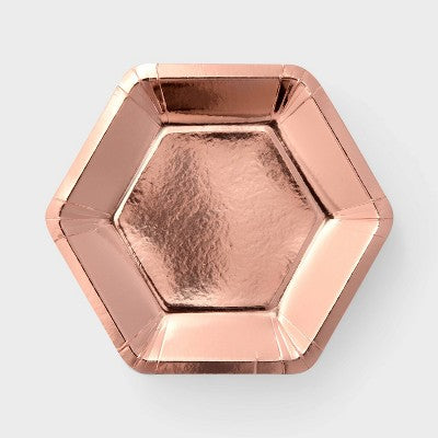 50ct Rose Gold Snack Plates - Spritz