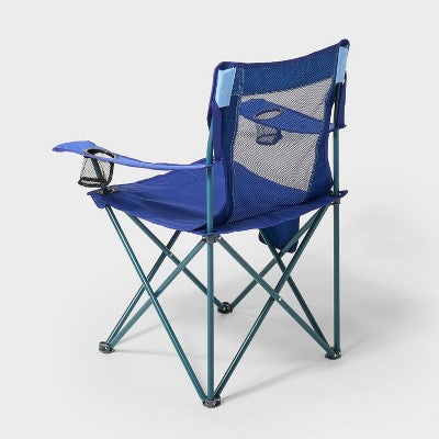 Folding Mesh Outdoor Portable Camping Chair Blue - All In Motion (LOCAL PICKUP ONLY)