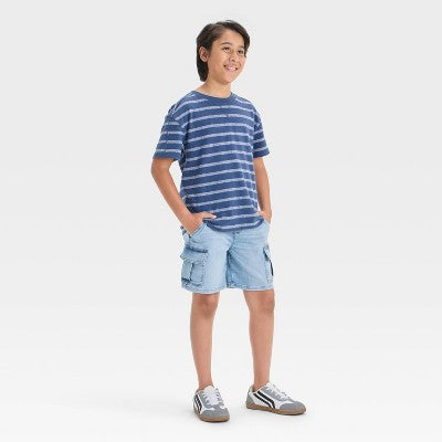Boys' Pull-On Cargo Denim Shorts - Cat & Jack Light Wash XXL