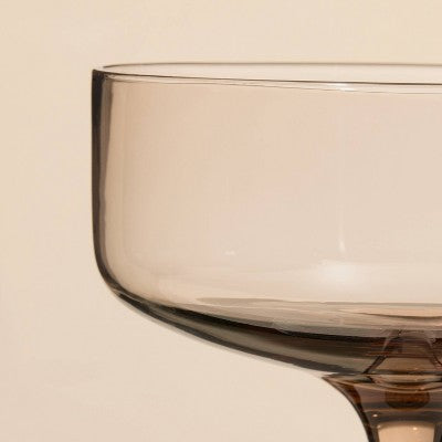 9.8oz Tinted Glass Coupe Drinkware Light Brown - Hearth & Hand with Magnolia