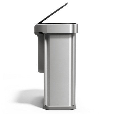 simplehuman 58L Dual Compartment Voice + Motion Sensor Kitchen Trash Can Recycler with Liner Pocket Stainless Steel (LOCAL PICKUP ONLY)