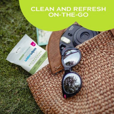 WaterWipes Refreshing Feminine, On-The-Go, pH Friendly for Daily Intimate Care, Odor Removal, Gynecologist Approved, Fragrance Free Wipes - 28ct