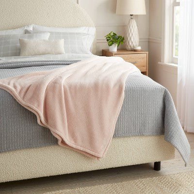 King Microplush Blanket Pink - Threshold