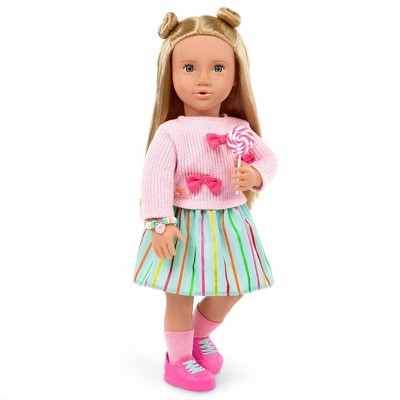 Our Generation Kat Poseable 18" Doll with Storybook & Candy Play Food Accessories