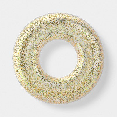 36" Glitter Pool Inner Tube - Sun Squad Gold