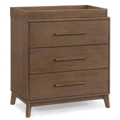 Delta Children Spencer 3 Drawer Dresser with Changing Top - Teak Brown (LOCAL PICKUP ONLY)