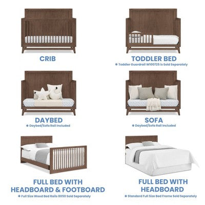 Delta Children Spencer 6-in-1 Convertible Crib - Greenguard Gold Certified - Teak Brown (LOCAL PICKUP ONLY)