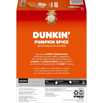 Dunkin' Pumpkin Spice Flavored Medium Roast Coffee Keurig K-Cup Pods - 22ct