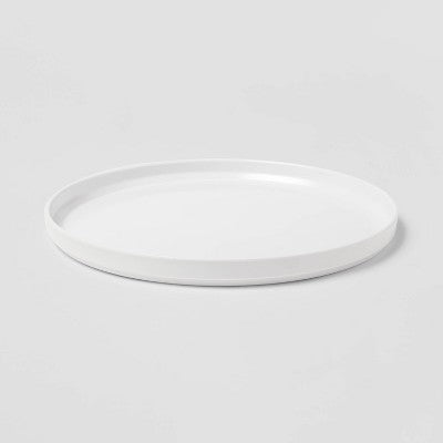 10.5" Plastic Stella Dinner Plate White - Threshold: Recycled PET, Round, Dishwasher & Microwave Safe