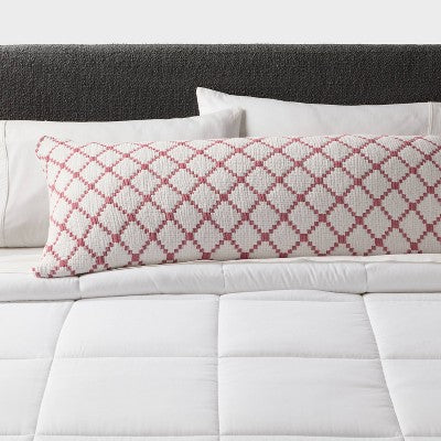 Body Pillow Cover Reversible Matelasse Red Lattice - Threshold