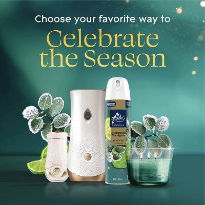 Glade 3 Wick Scented Candle in Glass Jar - Bergamot & Eucalyptus - 6.8oz