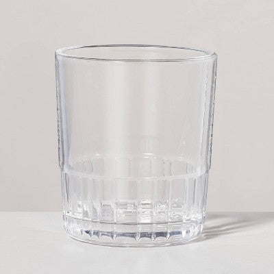 6.5oz Short Fluted Glass Tumbler Clear - Hearth & Hand with Magnolia: Dishwasher-Safe, Farmhouse Style