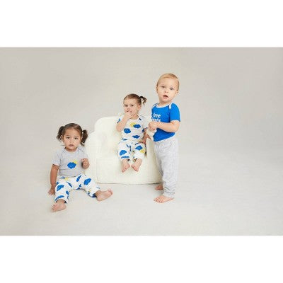 Huggies Baby Boys' 2pk Cloud Organic Pants - Blue/White/Yellow 9M