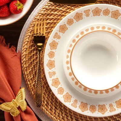Corelle 16pc Butterfly Gold Dinnerware Set