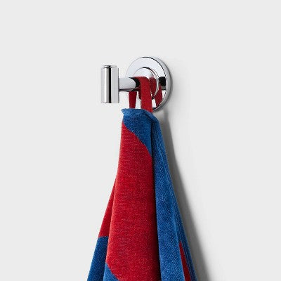 36"x72" Reversible Diagonal Striped Oversized Beach Towel Blue/Red - Room Essentials