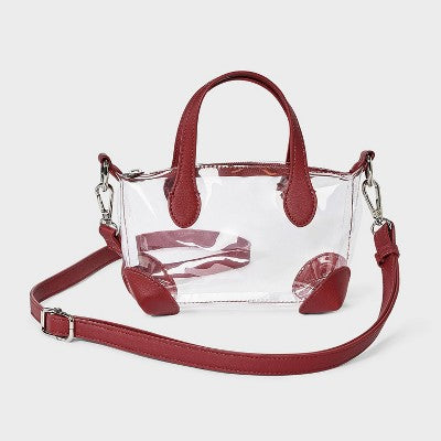 Game Day Clear Pouchette Crossbody Bag - Wild Fable Dark Red