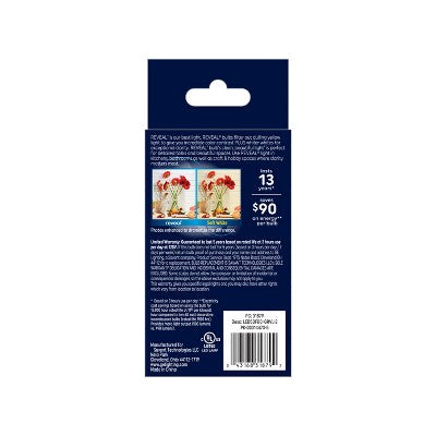 GE 2pk 60W Reveal HD+ LED BC Decorative Light Bulbs: Candelabra E12 Base, Dimmable, 500 Lumens, 2700K, 13.7-Year Life