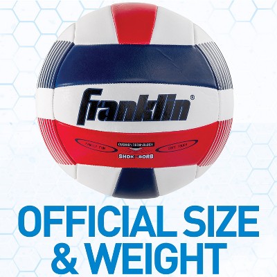 Franklin Sports Super Soft Spike Volleyball - Red/White/Blue: Rubber Bladder,