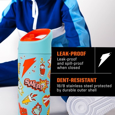Gatorade 12oz Stainless Steel Water Bottle - Light Blue: Portable Drinkware, Plastic Lid