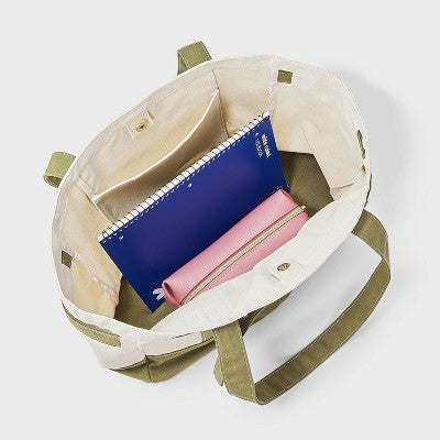 Canvas Large Belted Tote Bag - Universal Thread Green