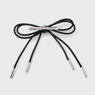 Bolo Bow Hair Barrette with Stone - Wild Fable Black
