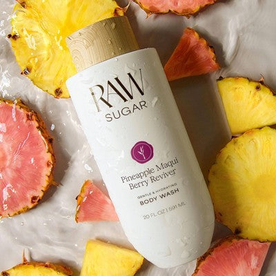 Raw Sugar Gentle and Hydrating Body Wash - Pineapple Maqui Berry Reviver - 20 fl oz
