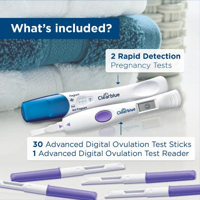 Clearblue Advanced Digital Ovulation Test + 2 Pregnancy Test - 30ct