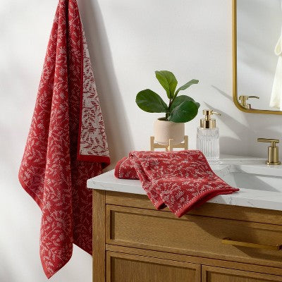 2pk Americana Floral Hand Towels Red - Threshold