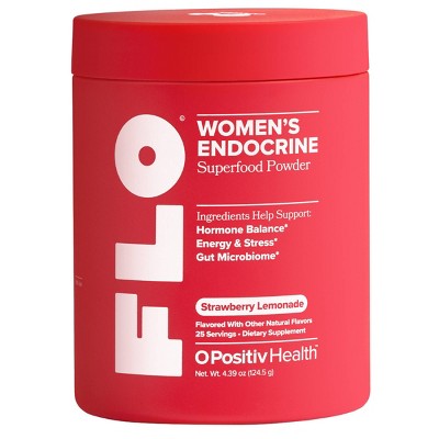 O Positiv FLO Endocrine Superfood Powder - Strawberry Lemonade - 4.39oz