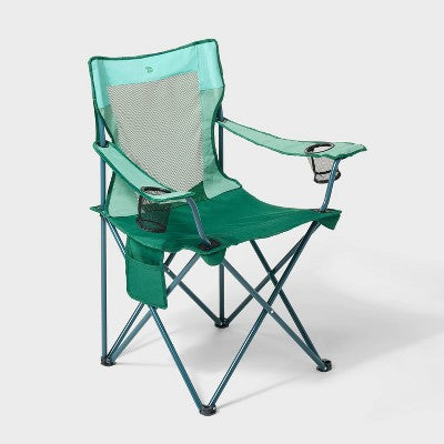 Folding Mesh Outdoor Portable Camping Chair Green - All In Motion (LOCAL PICKUP ONLY)